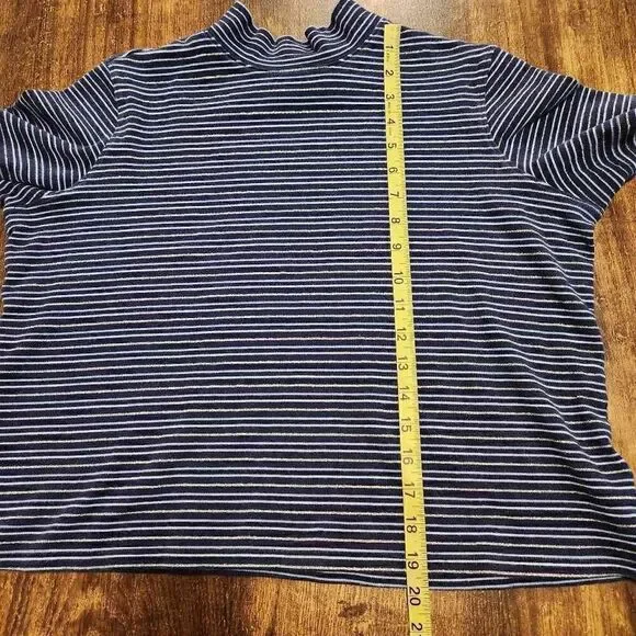Horizontal striped mock neck top - Picture 5 of 5